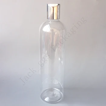 

20PCS 400ml clear PET plastic round empty bottles with press cap ( Disc top cap ), bottle for lotion shampoo cosmetic packaging