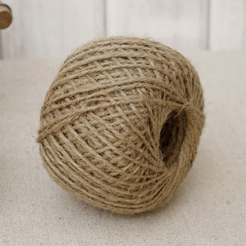

Natural Jute Package Accessories Apparel Sewing Fabric DIY Crafts Woven Decorative Wedding Home 30M/roll Cords Twine String Tag