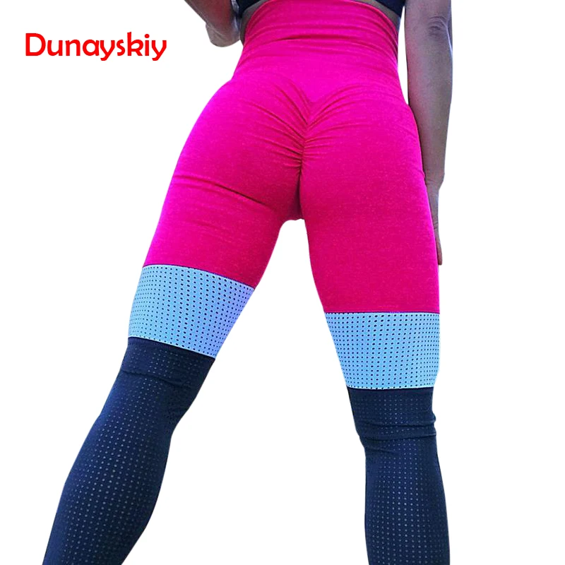 Sexy Bottom Wrinkles Push Up Leggings Women High Waist Fitness Pants Mesh Patchwork Elastic Breathable Slim Jeggings Woman Leggings