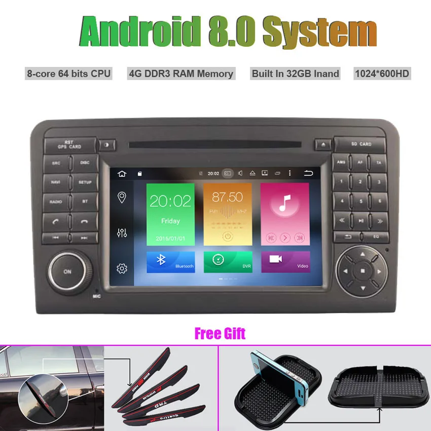 Perfect Octa Core Android 8.0 CAR DVD Player for MERCEDES-BENZ ML320/ML 350/ W164(2005-2012),GL X164(2005-2012),GL320 0