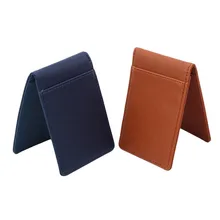 Мужской металлический зажим для денег из искусственной кожи, мужской пакет для карт, металлические съемные кошельки из нержавеющей стали, тонкие Зажимы для денег