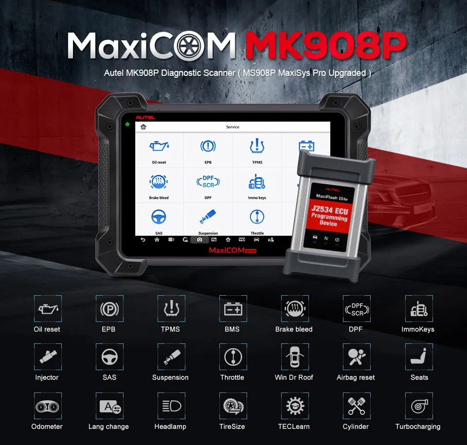 Autel MaxiCOM MK908 Pro диагностический инструмент J2534 пройти через инструмент программирования ECU кодирования MK908P лучше, чем MS908 PRO MS908P