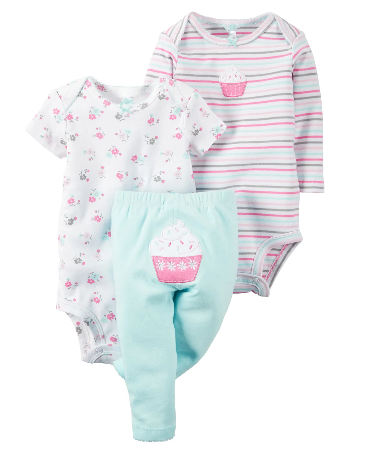 Комплект одежды из 3 предметов для новорожденных, малышей, маленьких мальчиков и девочек, боди в полоску с длинными рукавами и цветочным рисунком+ комбинезон с короткими рукавами+ штаны