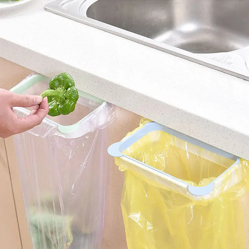 Kitchen Cupboard Door Back Trash Rack Storage Garbage Bag Holder