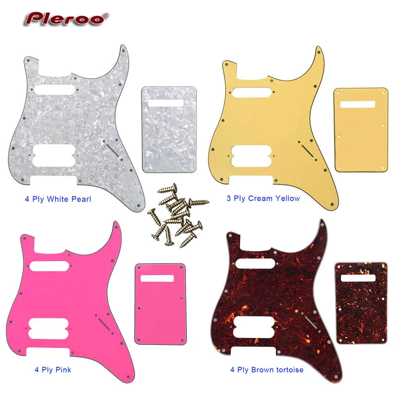 

Pleroo Parts - For FD US 72' 11 Screw Hole Standard Strat Player Humbucker Hs Guitar pickguard & Back Plate Scratch Plate