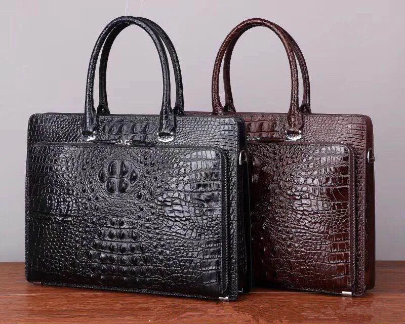 Kaisiludi кожаная мужская и женская универсальная Сумочка с крокодиловым принтом деловой портфель Компьютерная сумка через плечо модный ранец