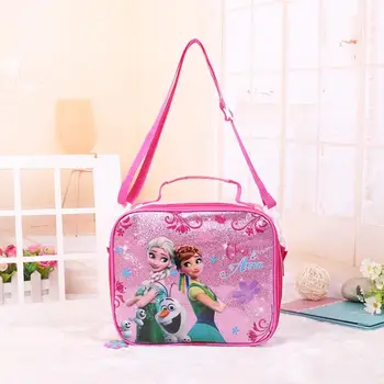 

2018 New Fashion Bags Baby Lunch Bag Bling Elsa Anna Lunch Box for Girls Picnic Lunch Handbags for Children