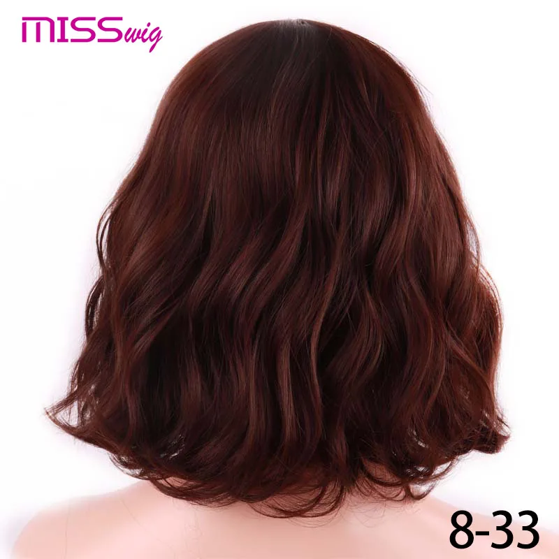 Miss Wig короткие волны воды синтетические волосы 16 цветов доступны парик для женщин термостойкие волокна ежедневно Ложные волосы - Цвет: T4/27/30