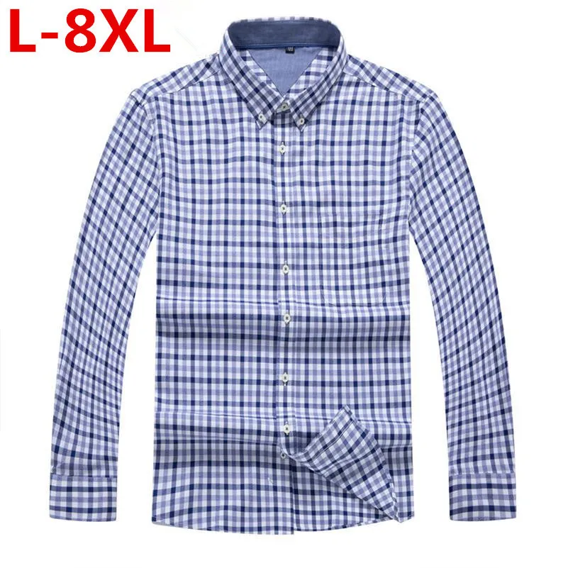 8XL 7X plus size Spring Autumn Fashion Brand Men Clothes Slim Fit Men