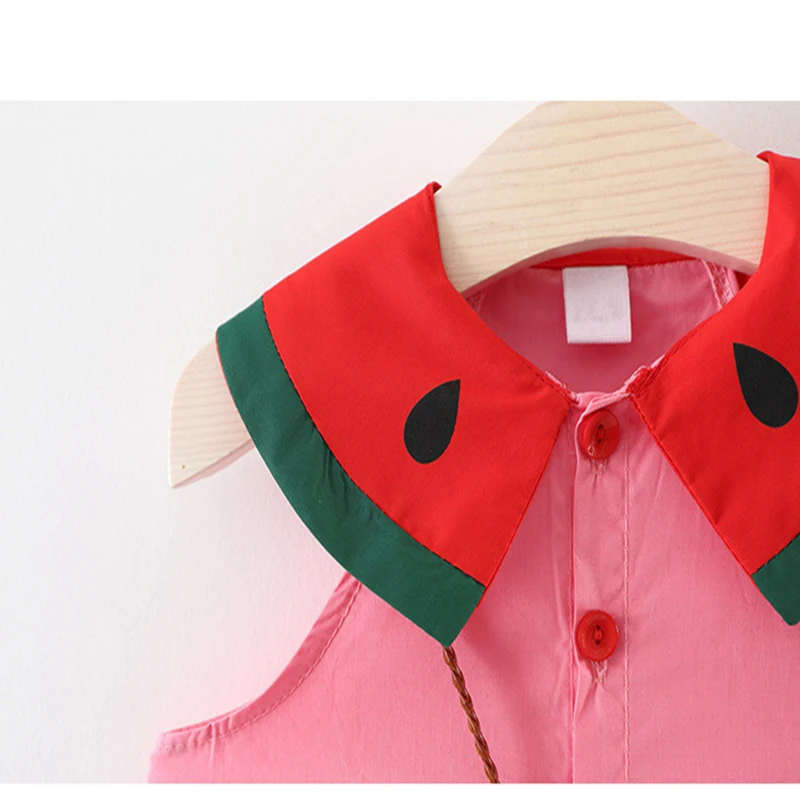 Baby Clothing Sets Toddler Girls Children's Cute vest T-shirt Tops+shorts trousers+Watermelon bag Summer Watermelon suit for kids Clothes (8)