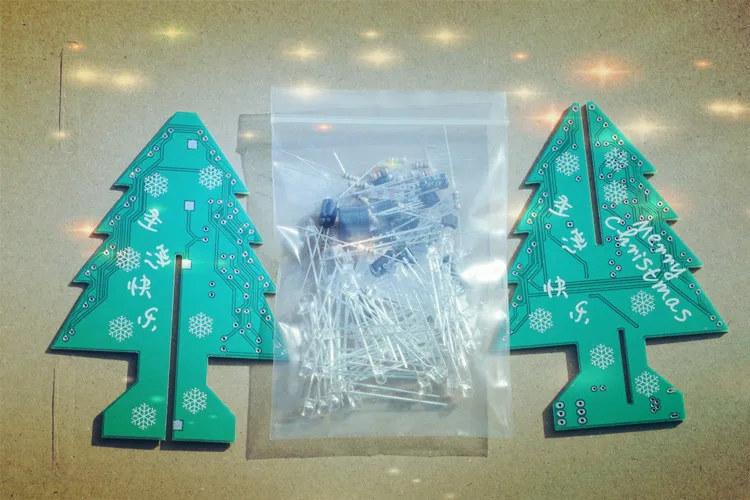 Красочный Рождественская елка светодиодный 3D DIY флэш-схема части электронный Обучающий набор для развлечения Декор Рождественский подарок с рождественской музыкой