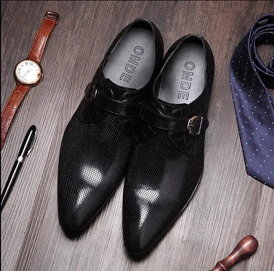 Бизнес повседневные мужские туфли в английском стиле носком Мужская обувь кожаные туфли кожа slip-on джентльмен туфли