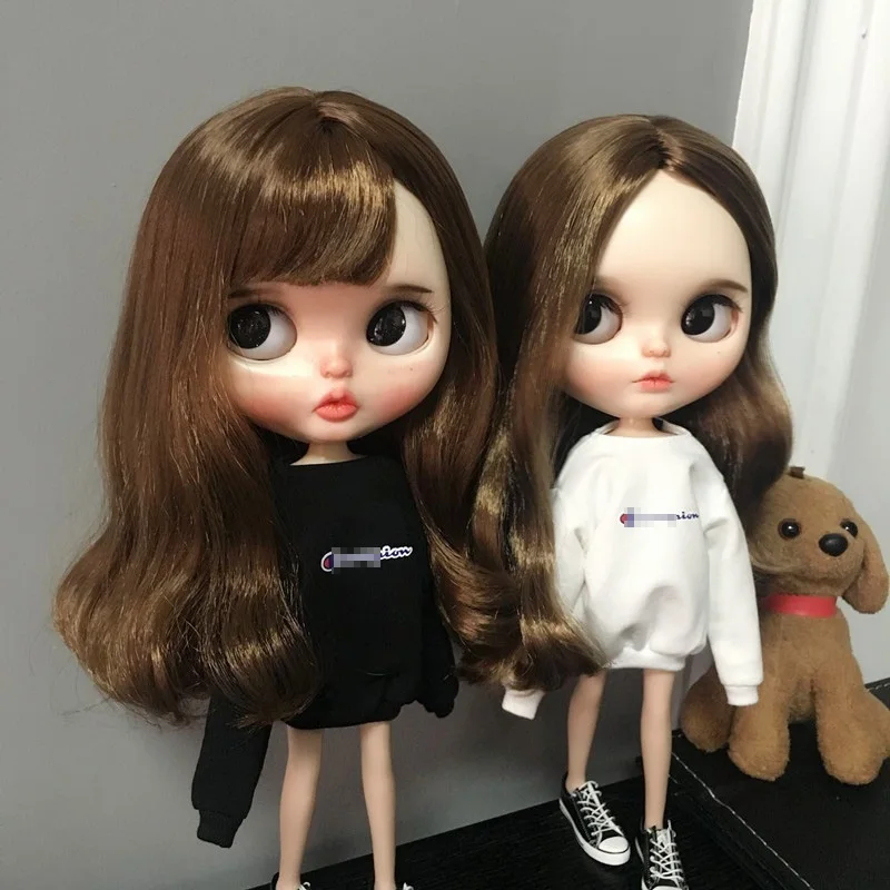 Одежда для кукол Blyth с повседневным принтом толстовка длинным рукавом футболка