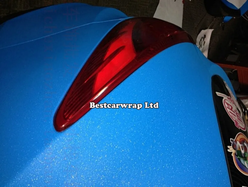 baby sky blue glitt sandy diamond car wrap film 3m Foile 1080