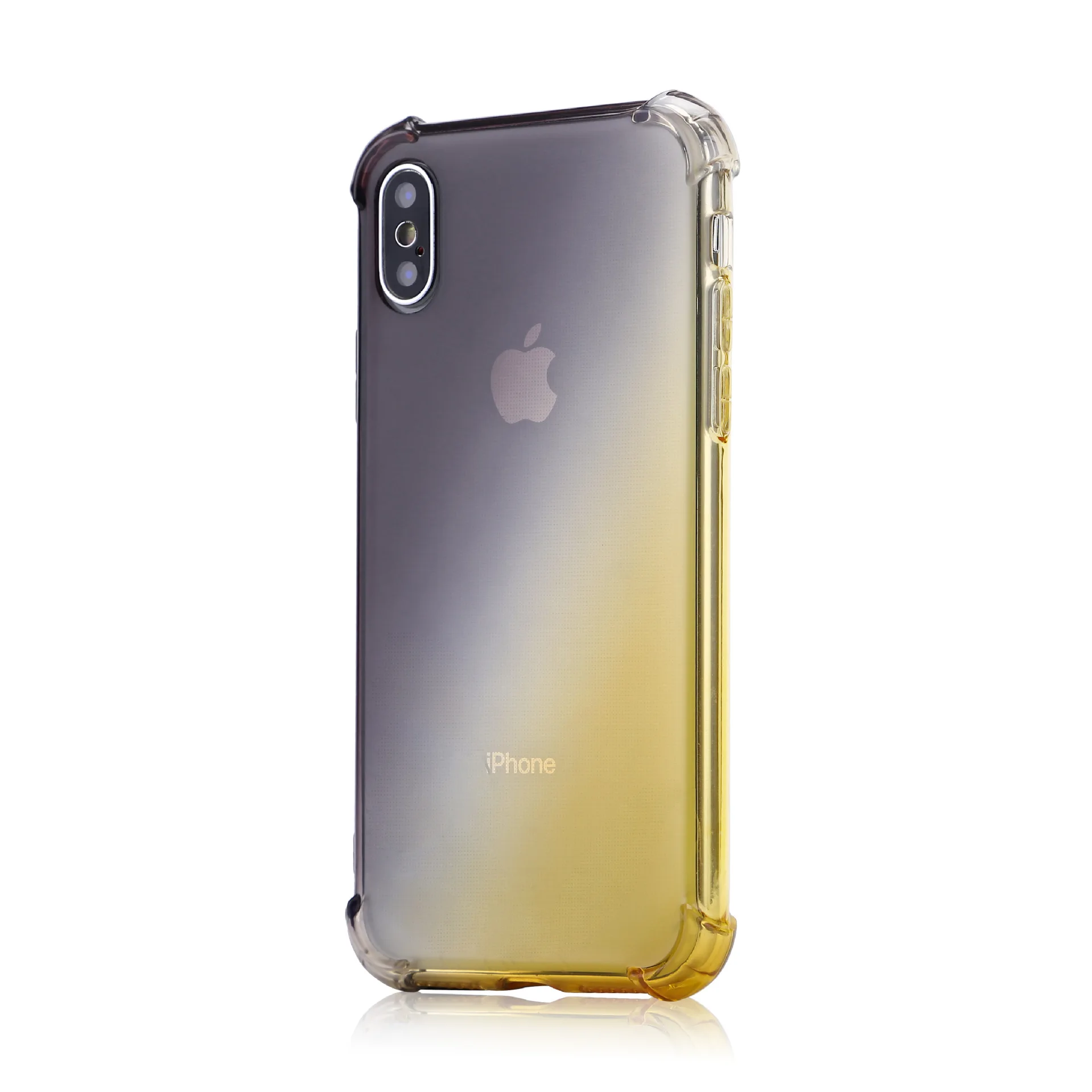 Яркий градиентный телефонный чехол Аврора для iPhone XR XS Max X 7 8 6 6S Plus 5S 5 SE ультра прозрачный тонкий чехол s Мягкий ТПУ чехол Fundas - Цвет: Gold Black