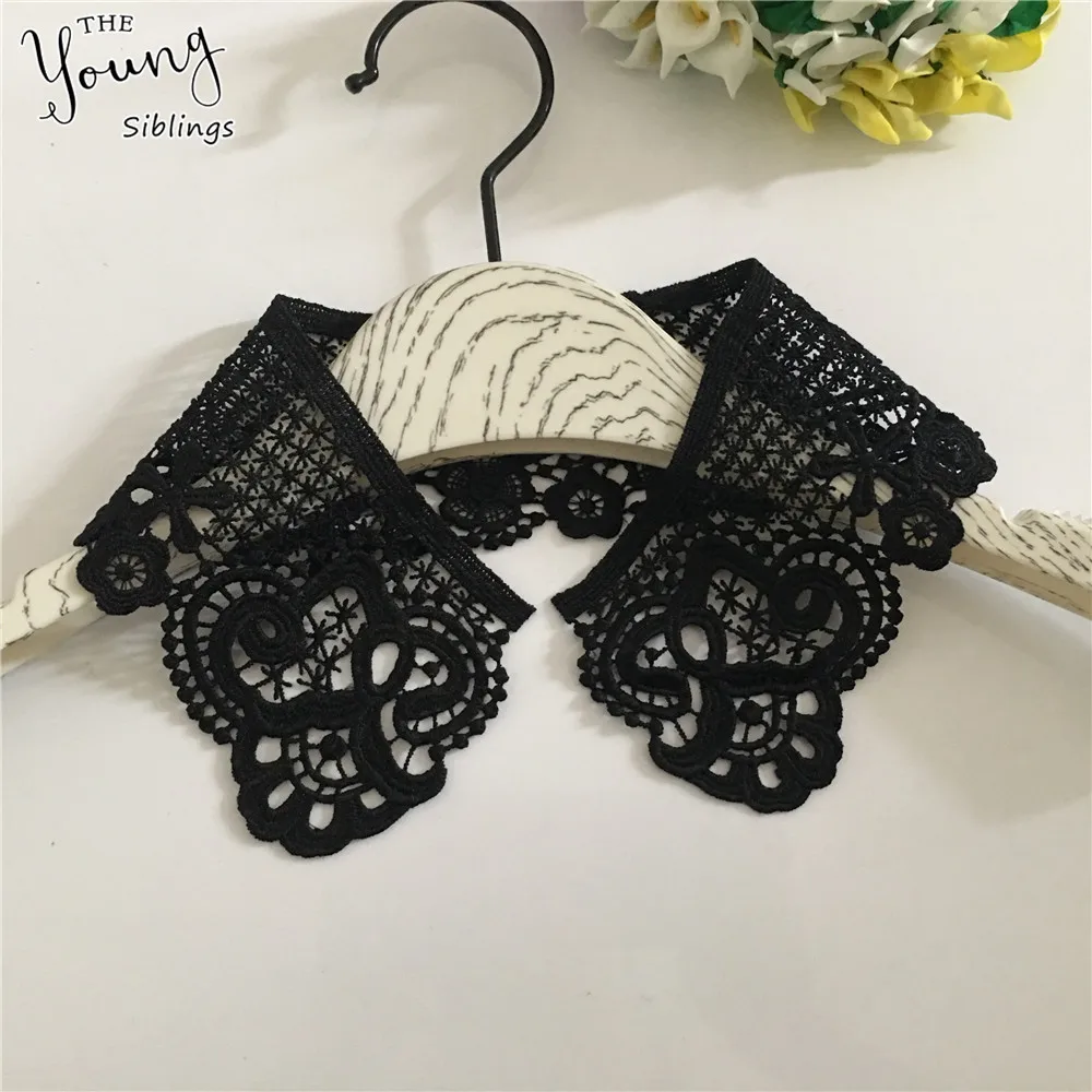 

Black DIY Hollow out Fashion style Embroidery Lace Collar Fabric Applique Craft Neckline Clothing Decorate Accessories Supplies