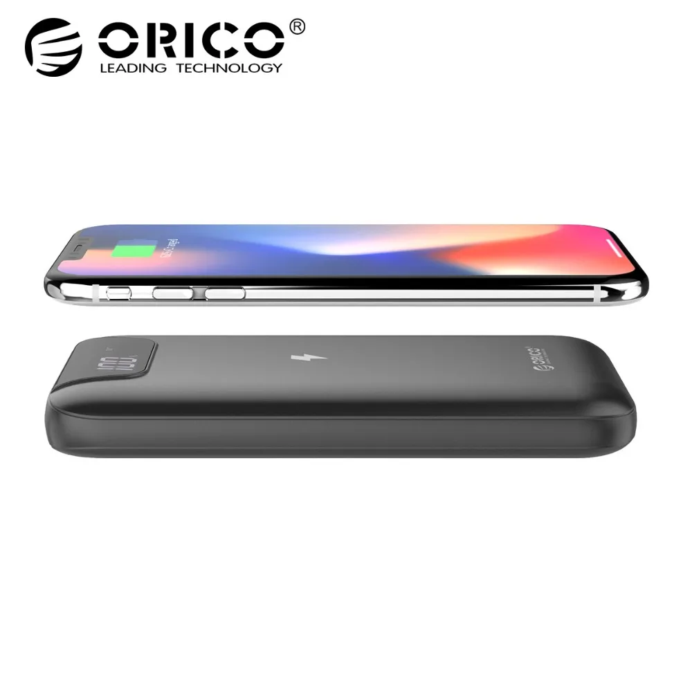 ORICO LED 10000mAh QI Wireless Charger 2A Dual USB Power Bank For iPhone X 8 Samsung S9 Battery Charger 5W Wireless Charging Pad ORICO LED 10000mAh QI Wireless Charger 2A Dual USB Power Bank For iPhone X 8 Samsung S9 Battery Charger 5W Wireless Charging Pad