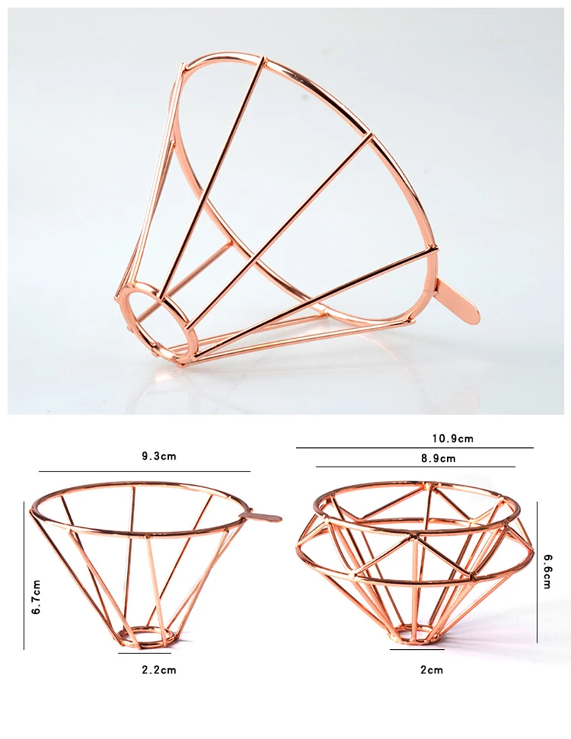 V60 металлические 1-4 чашки держатель фильтра для кофе медный варить капельного кофе фильтры аксессуары многоразовые воронки сетки фильтр корзины инструменты