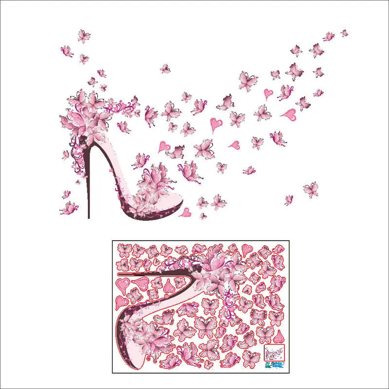2018 New Hot Beautiful Girls Pink Butterfly Decor Living Room wall stickers on the wall decoracion stickers home decor