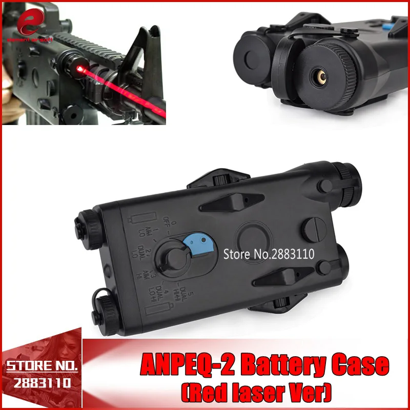 Airsoft Tactical AN PEQ 2 Battery Case Box Red laser Ver for 20mm Rails