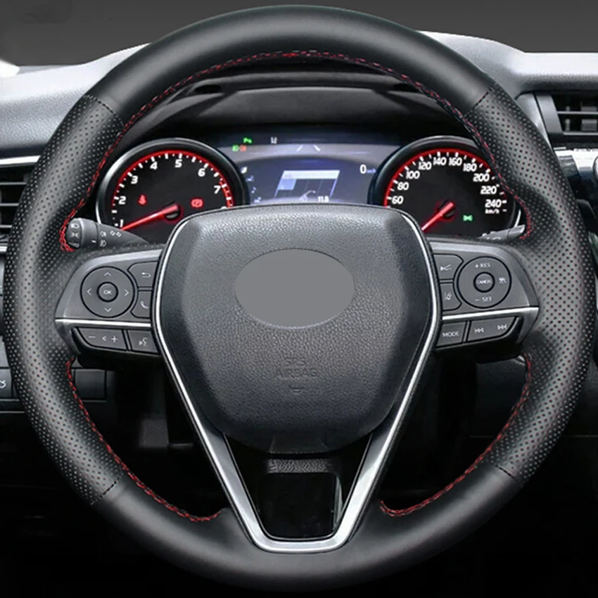 Черный PU искусственная кожа DIY Автомобильный руль Крышка для Toyota Camry- Corolla- Avalon- Корона