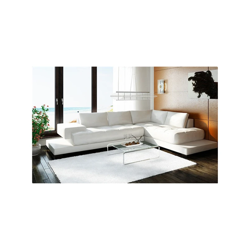 Фабричный итальянский дизайн большой размер u-образный натуральный кожаный угловой диван
