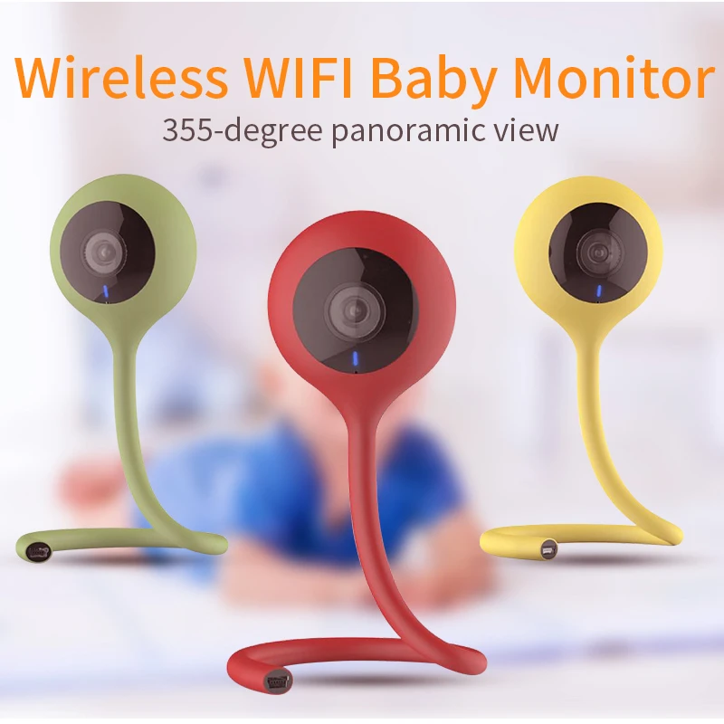 

Portable Wireless Nanny Baby Monitor Wifi Camera 2 Way Audio Night Vision Security Camera Temperature Monitor Lullaby Babysitter