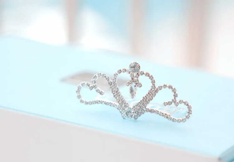 Прозрачный камень небольшой гребешок для волос в виде тиары для маленьких принцесс корона для волос, диадема аксессуары