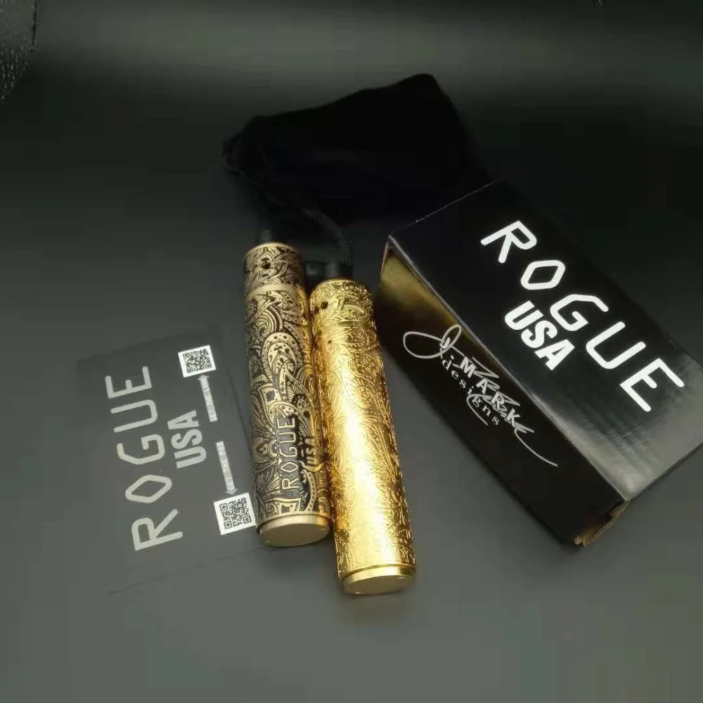 Best Vape E Cigarette Mechanical Mod Rogue Mod Kit High Quality Carved brass Material 18650 Battery Mechanical Mods vape pen