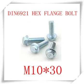 

20PCS M10*30 DIN6921 Carbon Steel With Zinc Flange Hex Bolts