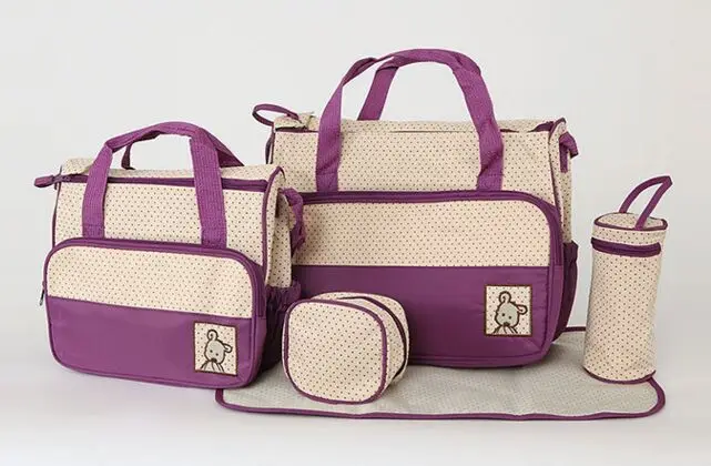 

5 pcs/set New 7 colors diaper bag for mommy and baby changing maternity infant stuff storage bags Mummy package Baby Products