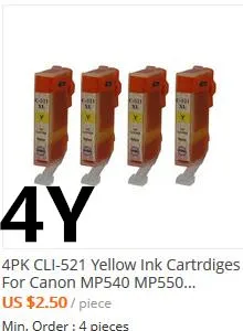 5PK PGI-520 CLI-521 чернила картрдигес для Canon MP540 MP550 MP560 MP620 MP630 MP640 MP980 MP990 MX860 MX870 IP3600 IP4600 IP4700