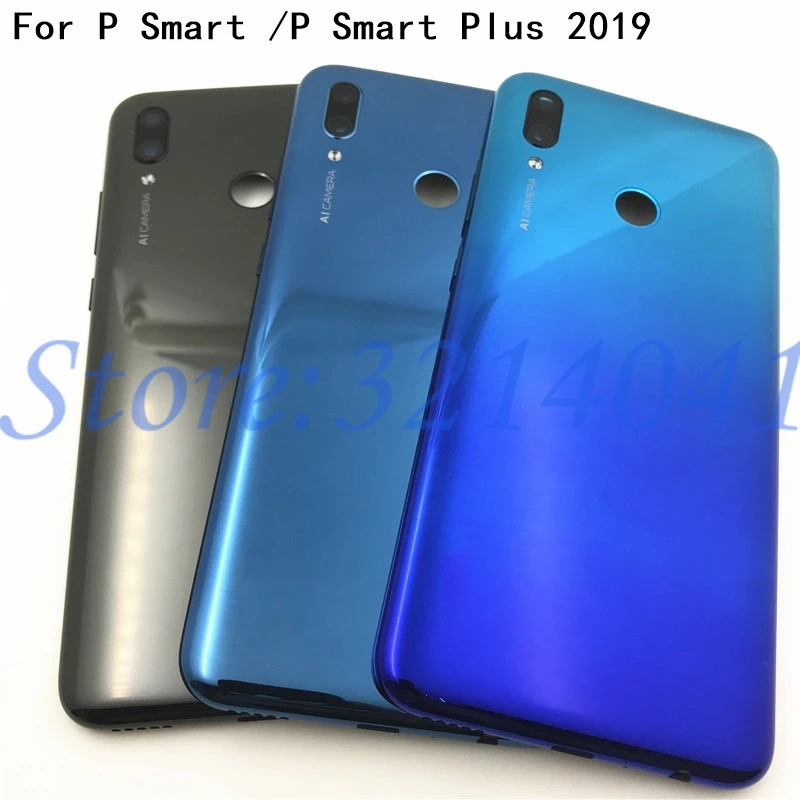 Новинка для huawei P Smart Задняя крышка батареи задняя крышка корпуса Дверь для huawei P Smart+ имеет объектив камеры и кнопку