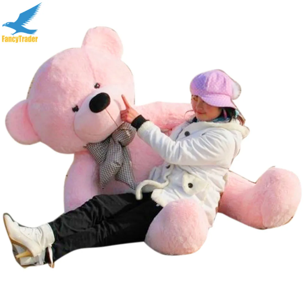 Fancytrader 63 дюйма розовый цвет гигантский плюшевый набивная плюшевая игрушка медведь 160 см 4 цвета FT90059