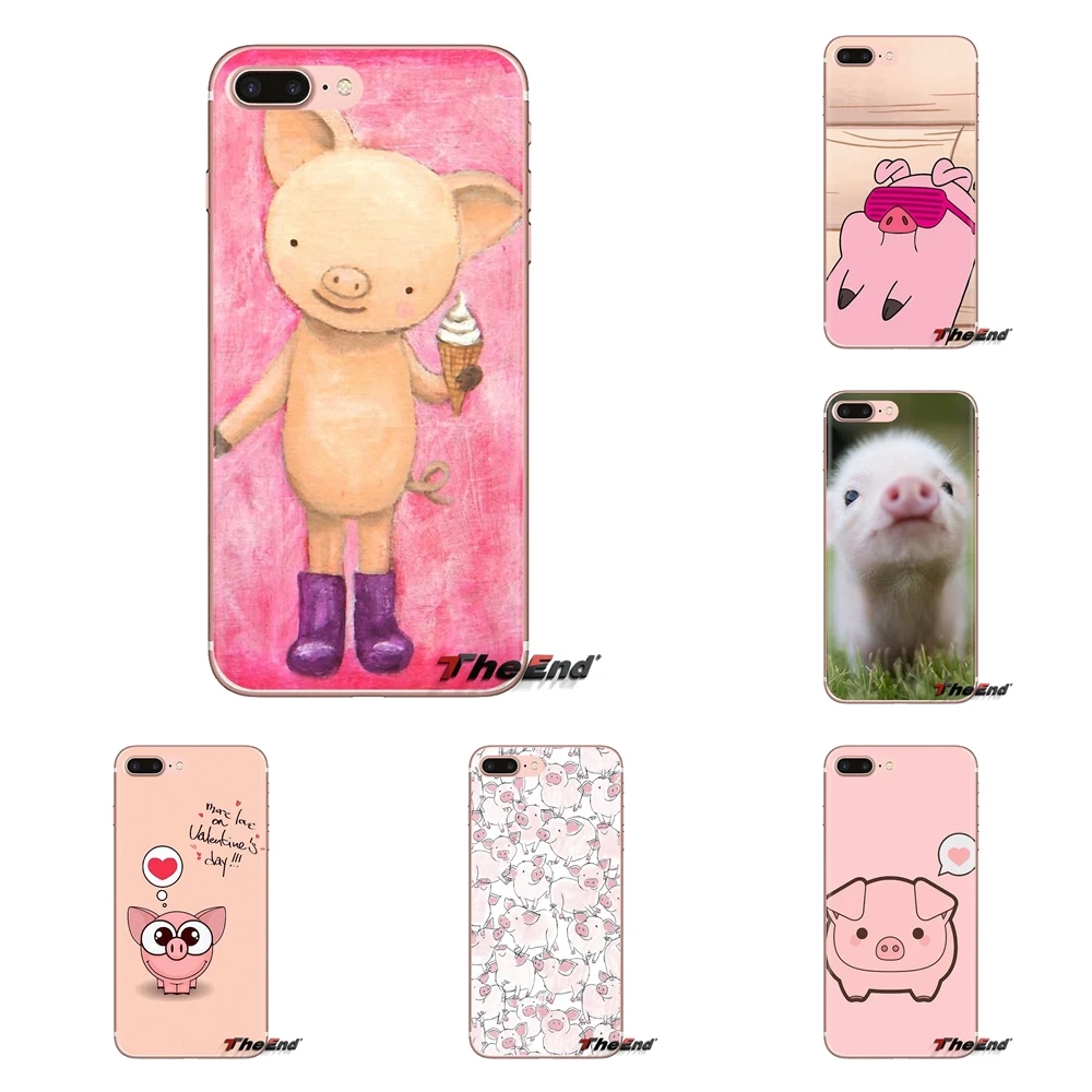 For Xiaomi Mi3 Samsung A10 A30 A40 A50 A60 A70 Galaxy S2 Note 2 Grand Core Prime funny cute lovely pig Transparent TPU Cover Bag |