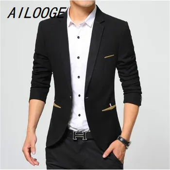 

AILOOGE 2017 New Brand Spring Masculine Blazer Men Fashion Slim Fit Suit Men Casual Solid Color Suit Blazers Male Clothing