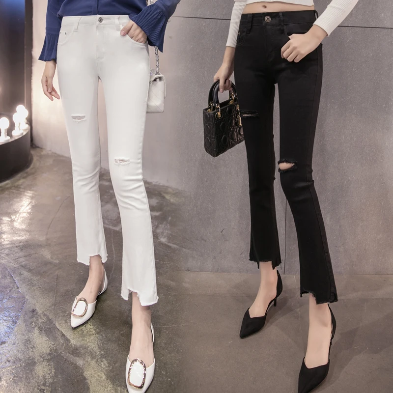 Spring and summer high waist jeans female bell bottom slim
