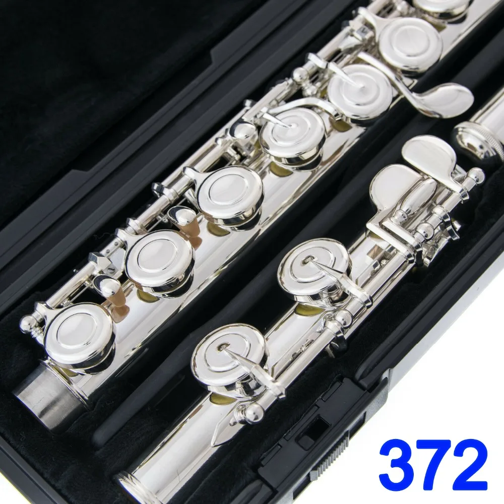 

Japan Professional Flute 372 Silver Plated Flute Instrument Intermediate Student Flutes Model 372 16 Holes Closed Hole E Key