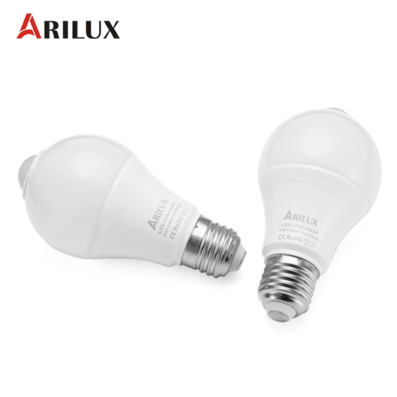 

ARILUX Lamp Led Bulb Light E27 SMD 2835 Smart PIR Motion Sensor/Light Control LED Light Bulb Auto On/Off Lamp 12W AC100-240V