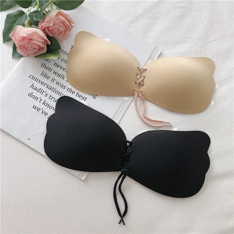 Girls Silicone Strapless padding Bras Female Push Up Wireless Bra Repeat Use Top Femalein Bras