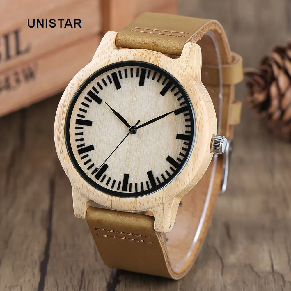 UNISTAR Exquisite Natural Wooden Watches Fashion Lightweight Genuine