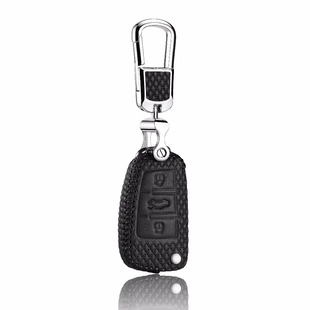 

leather key case for audi A3 A4 q3 Q5 Q7 R8 TT S5 S6 S7 S8 SQ5 RS5 TT 2016 2017 case remote key cover TTS key3 Free shipping