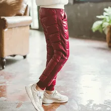 Зимние штаны для маленьких девочек; теплые брюки со средней талией; детская одежда из водонепроницаемого материала; однотонные хлопковые брюки; От 4 до 13 лет для девочек