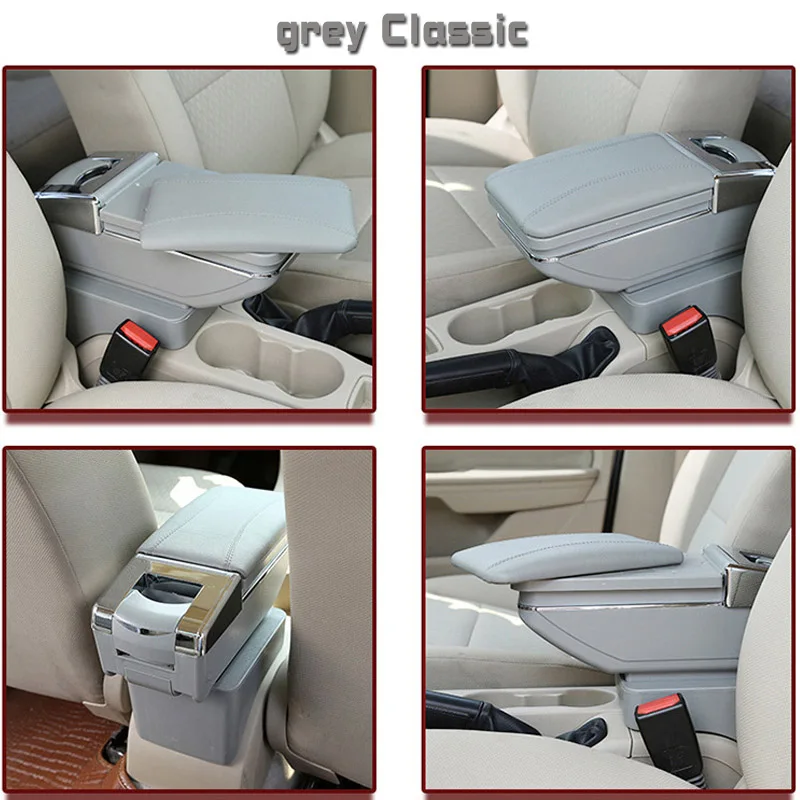 Кожаный Автомобильный подлокотник для ford fusion - Название цвета: Grey Classic