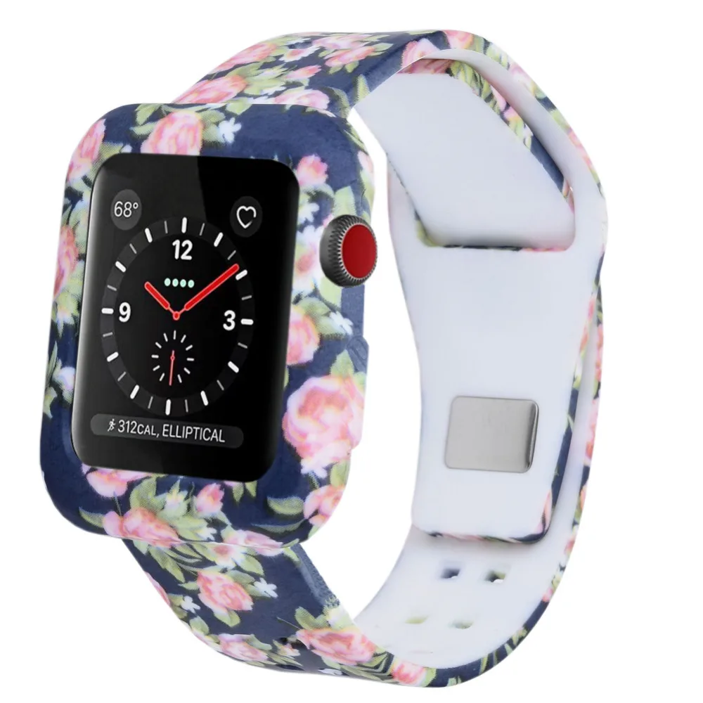 

Silicone Sport Band Bracelet Strap with Shock-proof Shatter-resistant Protective Case for Apple Watch iwatch Series 3/2/1