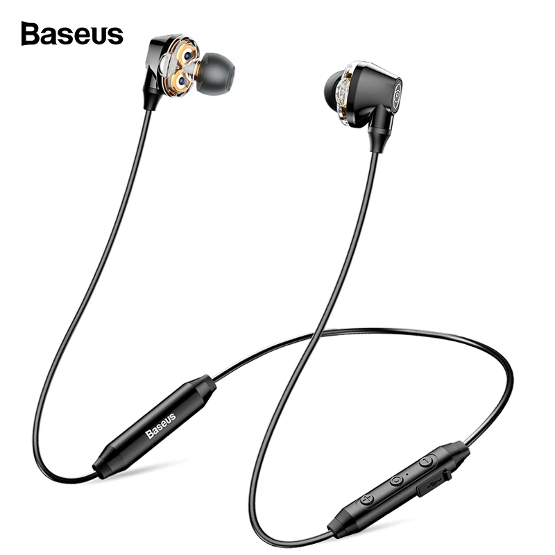 Baseus S10 Bluetooth наушники беспроводные наушники для телефона IPX5 двойной драйвер гарнитура с микрофоном спортивные наушники шлем fone de ouvido