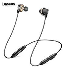 Baseus S10 Bluetooth наушники Беспроводной наушники для телефона IPX5 двойной драйвер гарнитура с микрофоном спортивные наушники шлем fone де ouvido
