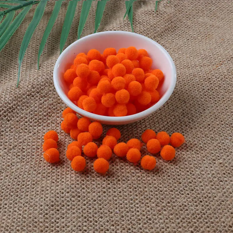 Issequins 8 мм 10 мм помпон мягкий пушистый помпон плюшевый поделки DIY помпоны шар пушистый ручной работы Домашний Декор швейные принадлежности - Цвет: 12 Dark Orange