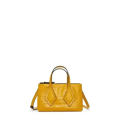 Известный бренд сумки для женщин Аллигатор PU мини квадратные сумочки рамки молнии женские сумки на плечо Sac основной Bolsa Feminina - Цвет: Yellow