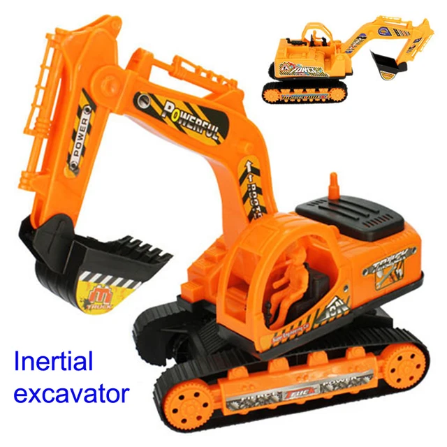 Inertial Excavator toys Kids Truck Back Car Plastic Beach toy Excavator